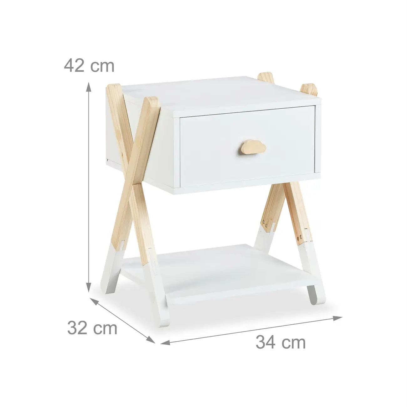 Table de chevet enfant blanche en bois