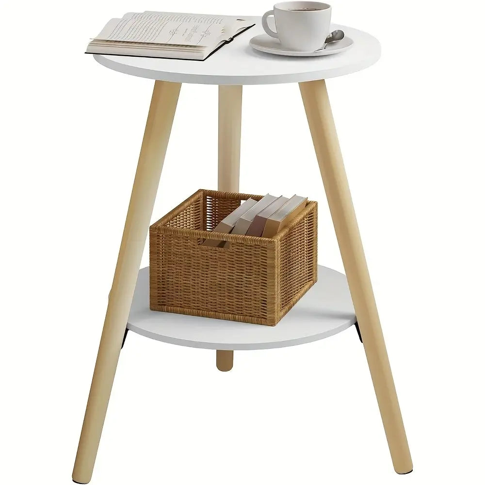 Table de chevet ronde moderne haute en bois