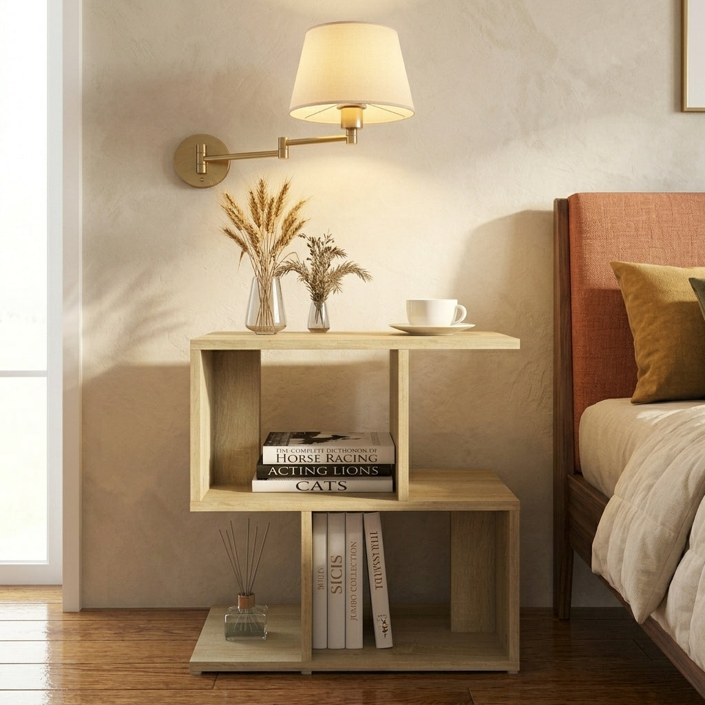 Table de chevet beige au design épuré Image