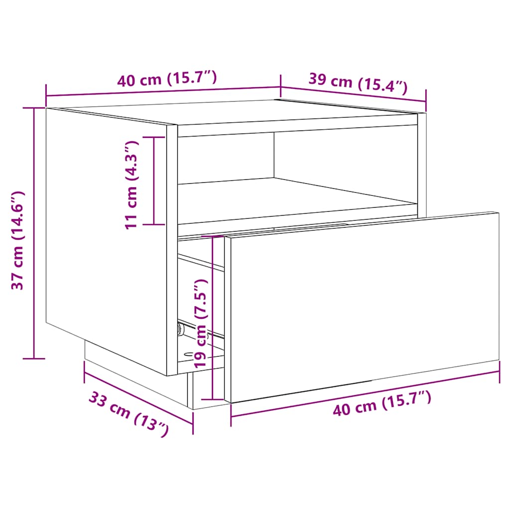 Table de Chevet Moderne LED