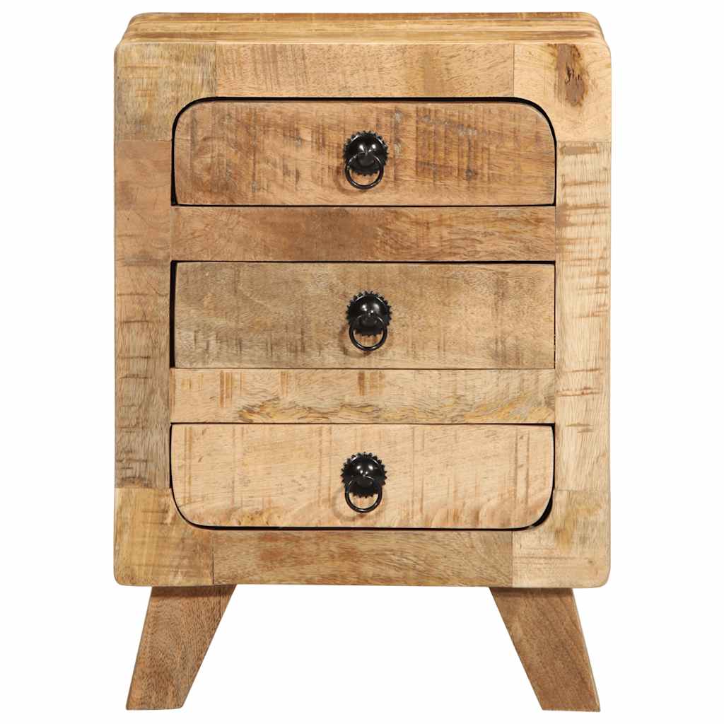 Table de Chevet Bois Massif Vintage 3 Tiroirs