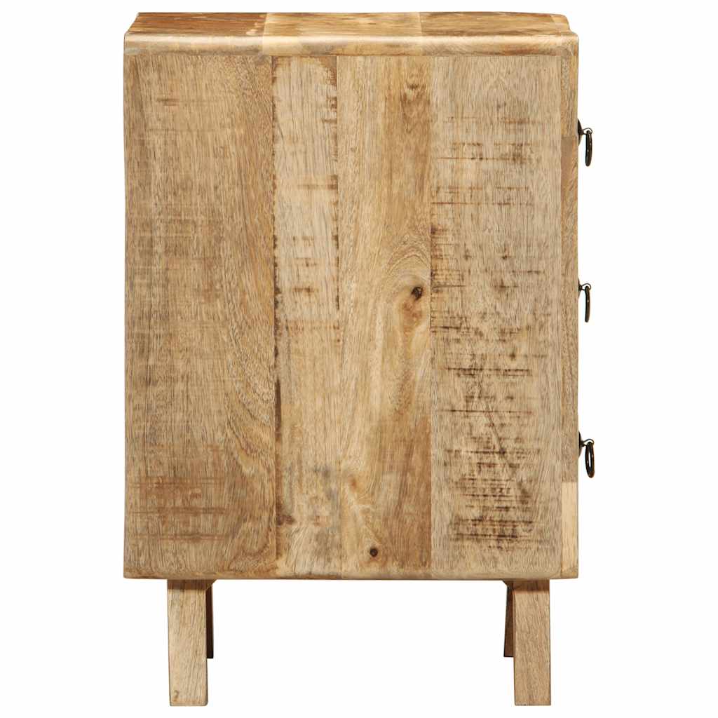 Table de Chevet Bois Massif Vintage 3 Tiroirs