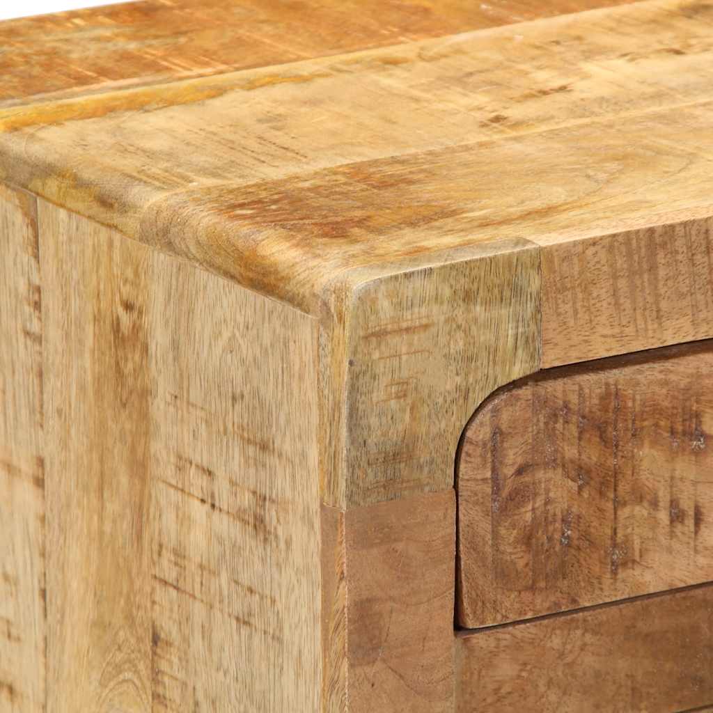 Table de Chevet Bois Massif Vintage 3 Tiroirs