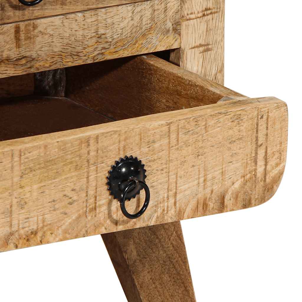 Table de Chevet Bois Massif Vintage 3 Tiroirs