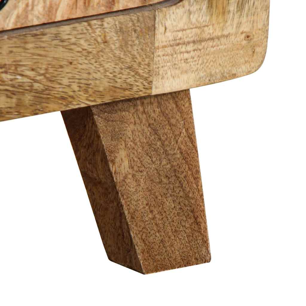 Table de Chevet Bois Massif Vintage 3 Tiroirs