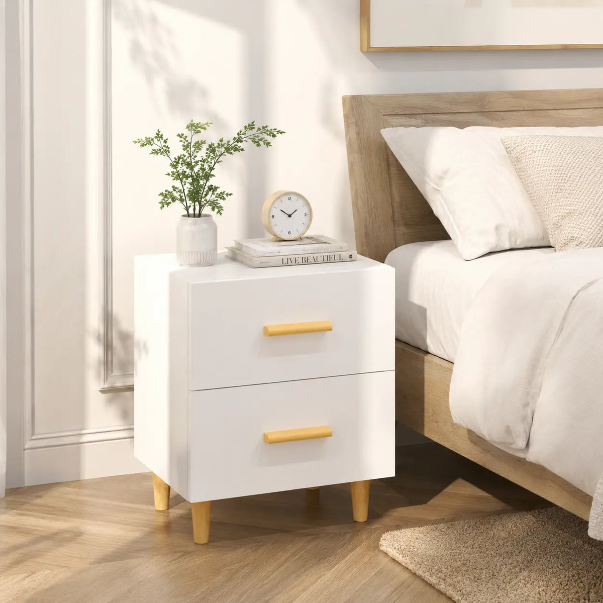 Table de Chevet Scandinave Blanche