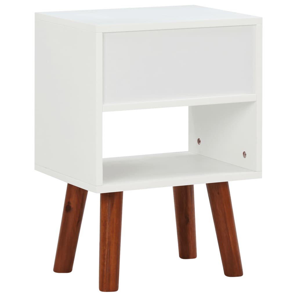 Table de Chevet Bois Massif Blanche Haute