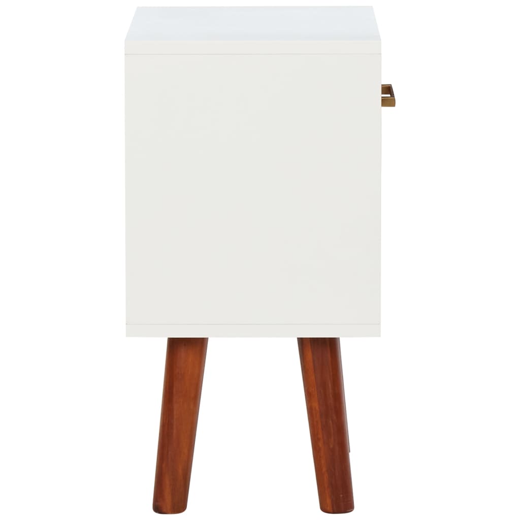 Table de Chevet Bois Massif Blanche Haute