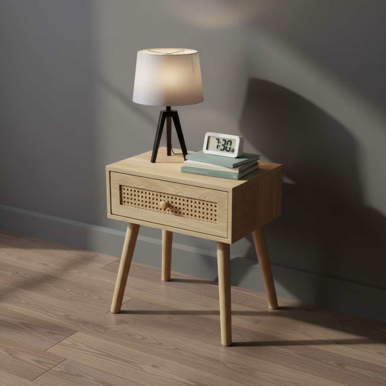 Table de Chevet Rotin Style Nordique