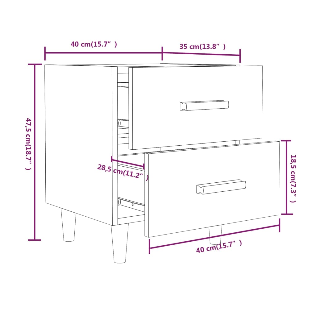 Table de Chevet Scandinave Blanche