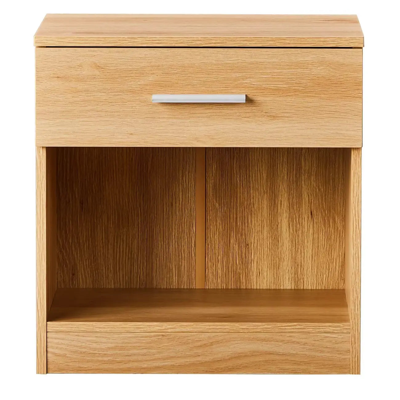 Table de chevet moderne en bois clair à 1 tiroir avec rangement