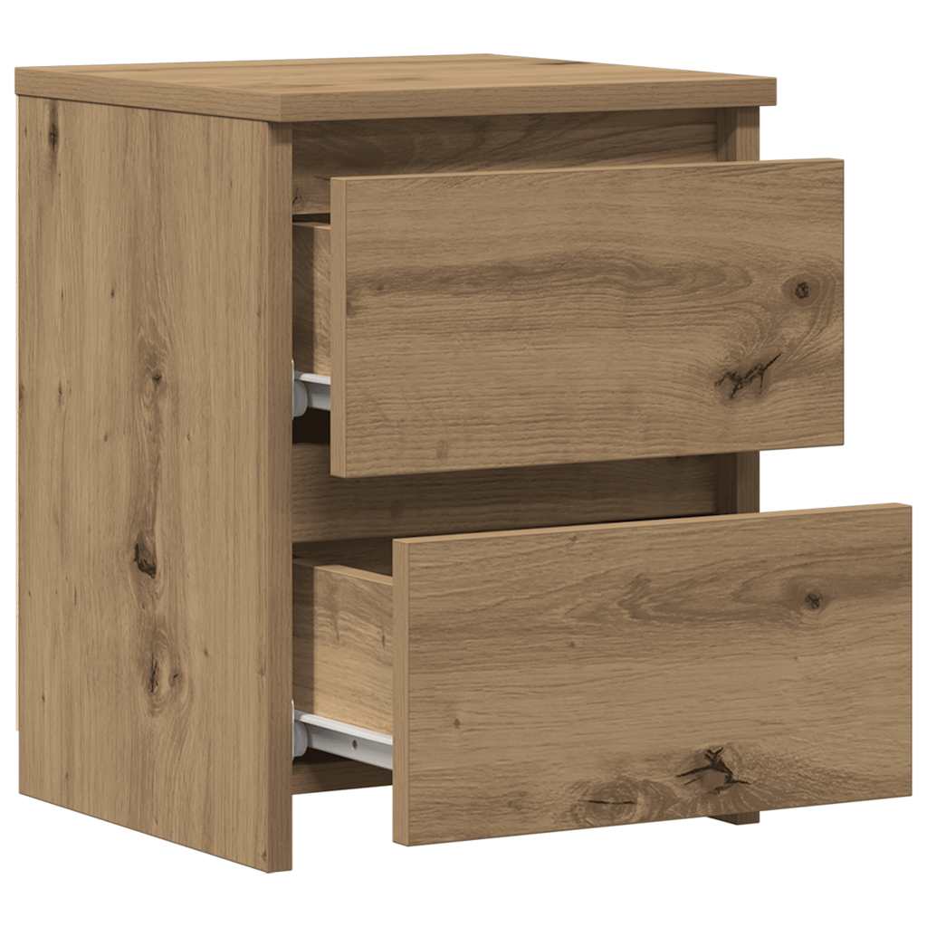 Table de Chevet Moderne Bois 2 Tiroirs