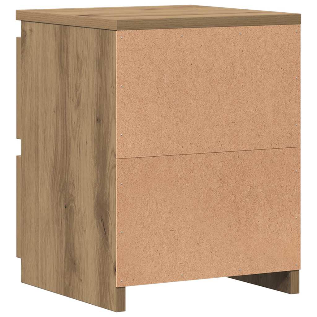 Table de Chevet Moderne Bois 2 Tiroirs