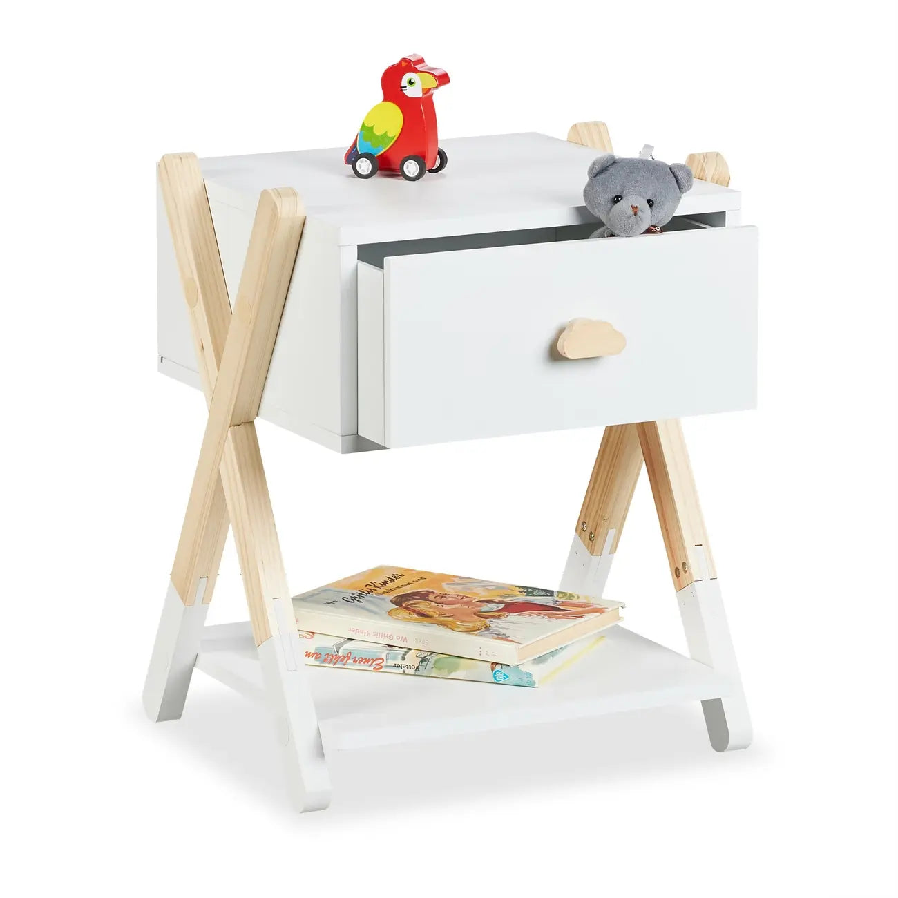 Table de chevet enfant blanche en bois