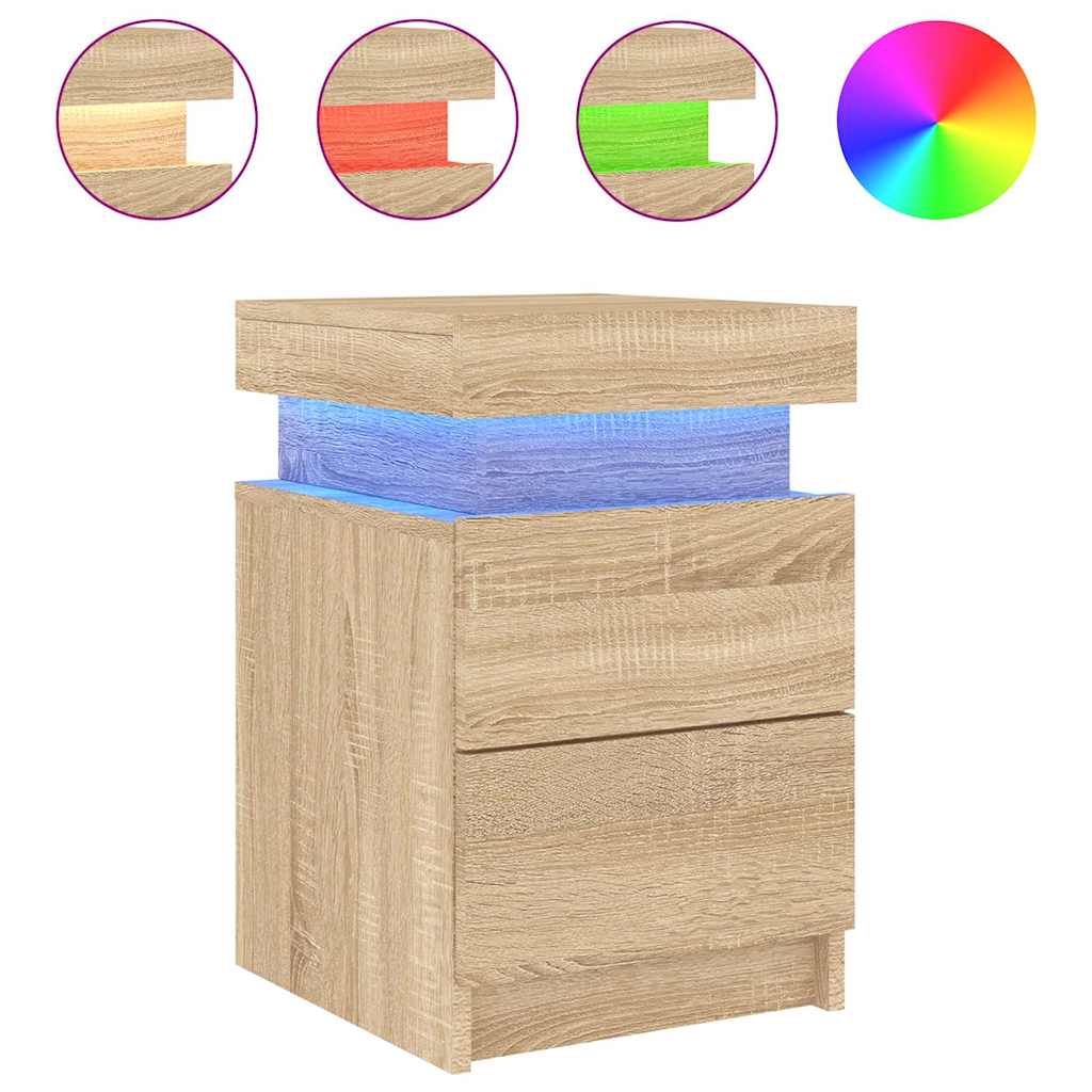 Table de Chevet Bois avec LED