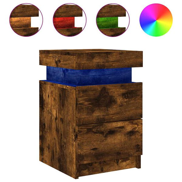 Table de Chevet Bois avec LED