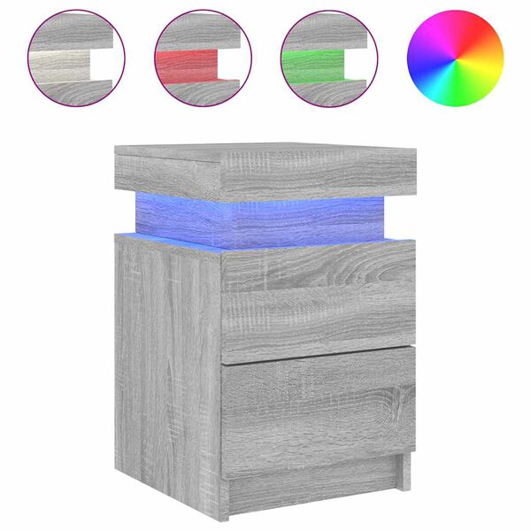 Table de Chevet Bois avec LED