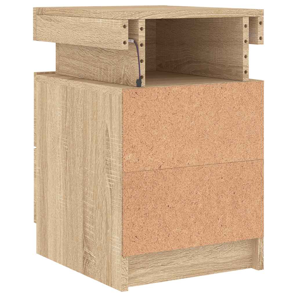 Table de Chevet Bois avec LED