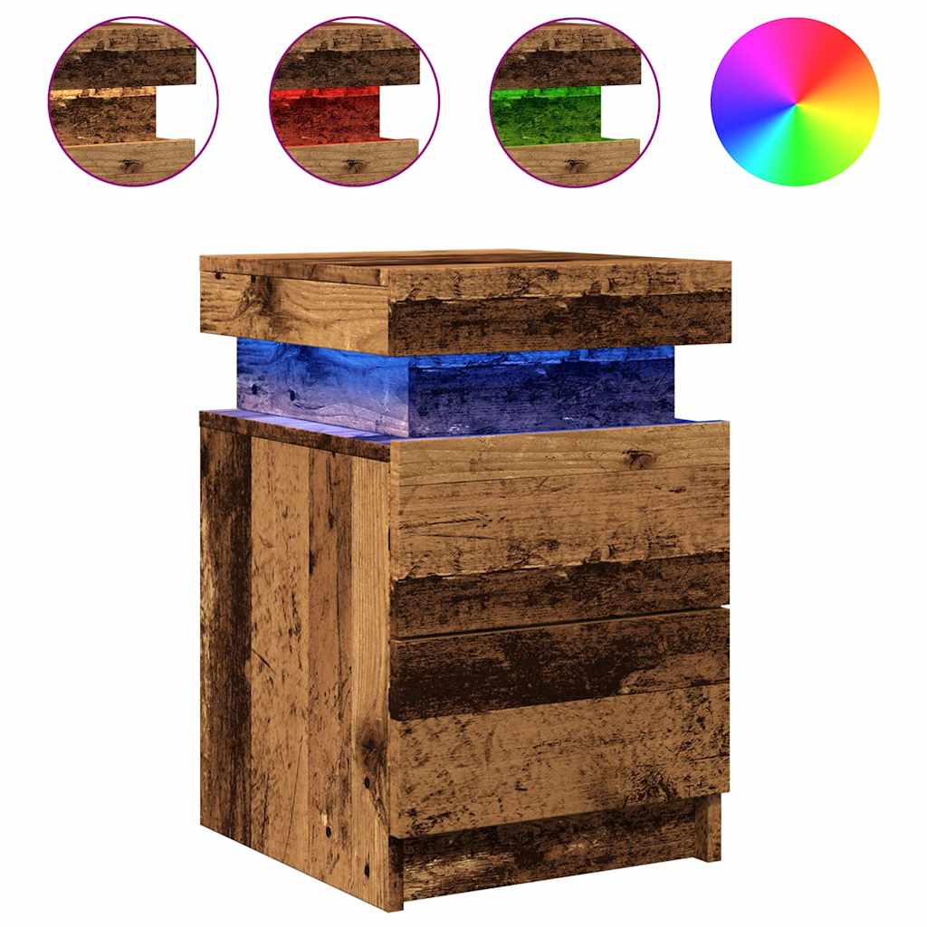 Table de Chevet Bois avec LED