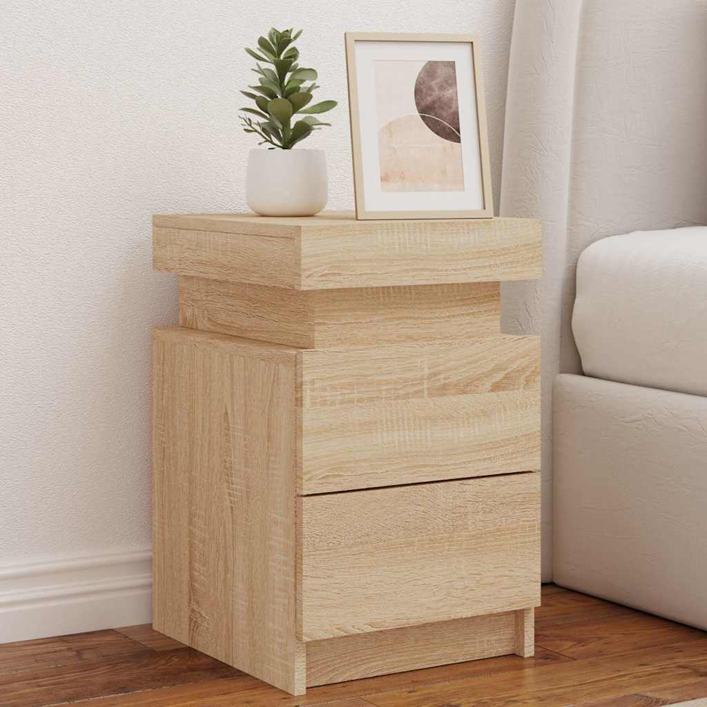 Table de Chevet Bois avec LED