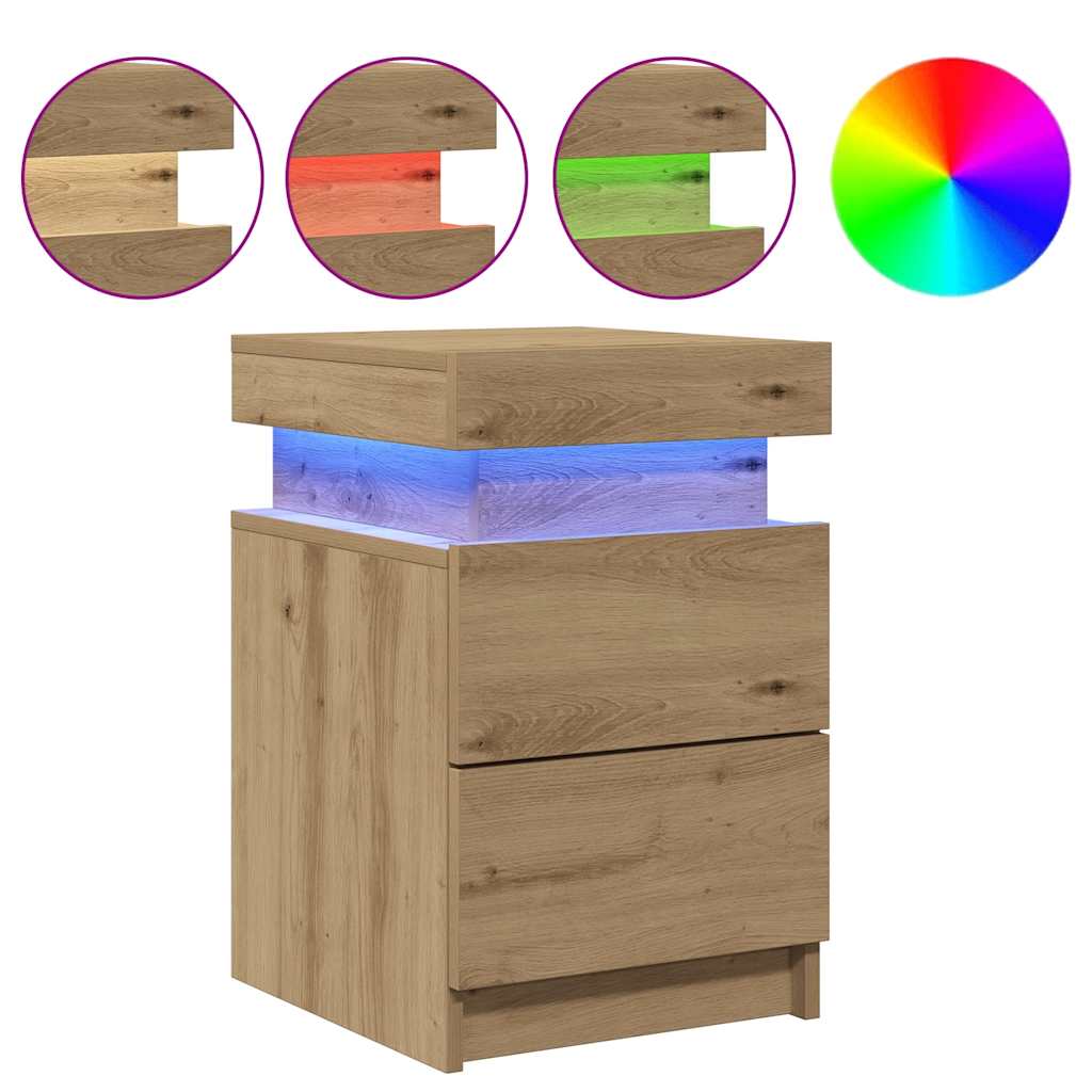 Table de Chevet Bois avec LED
