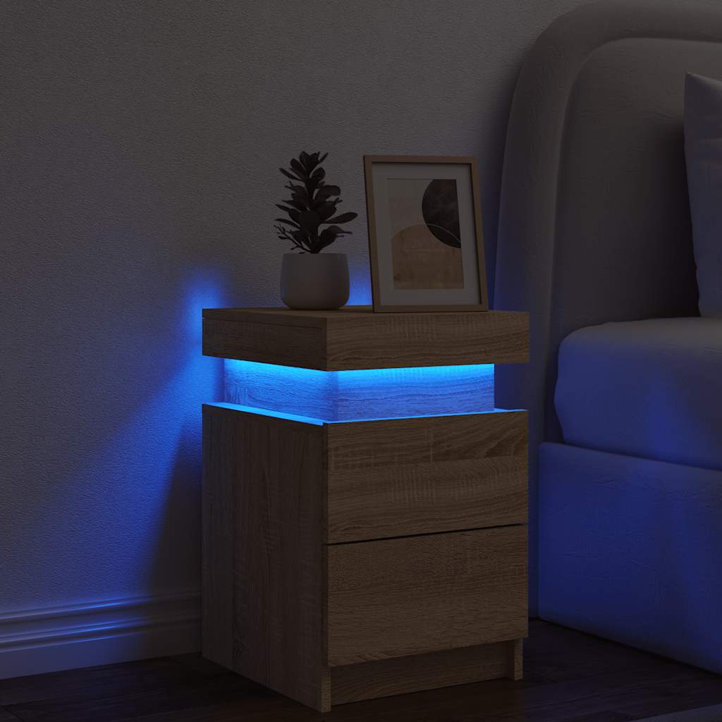 Table de Chevet Bois avec LED