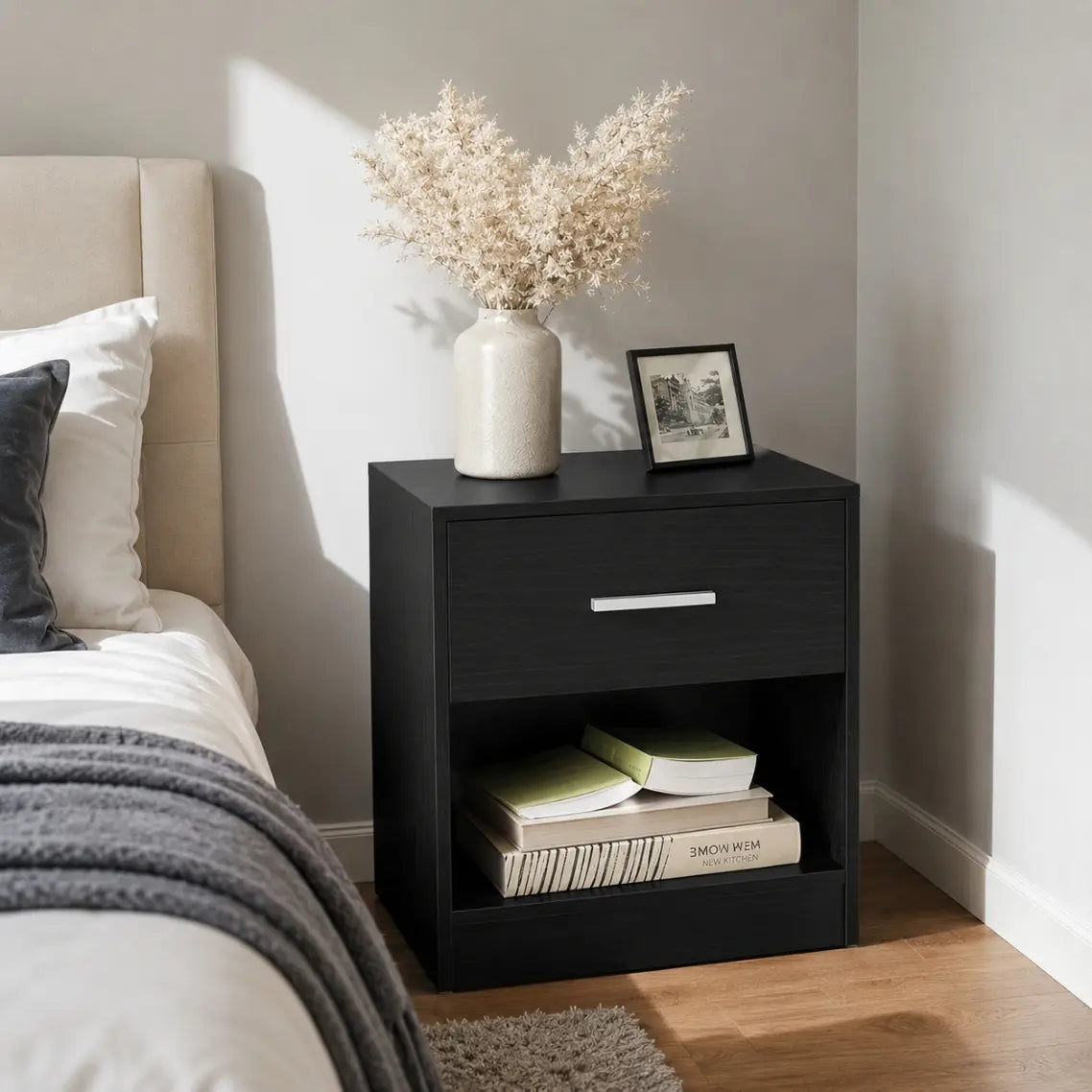 Table de chevet moderne noire