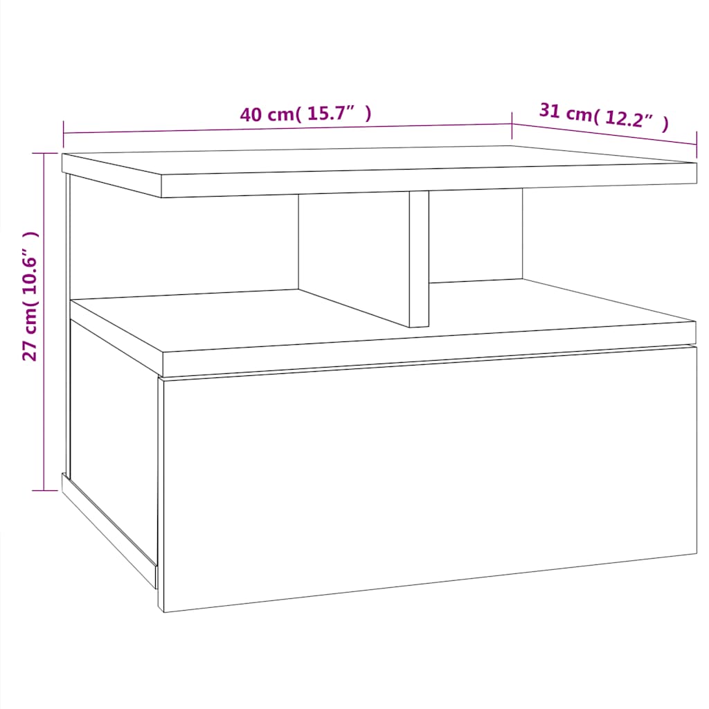 Table de Chevet Murale Bois