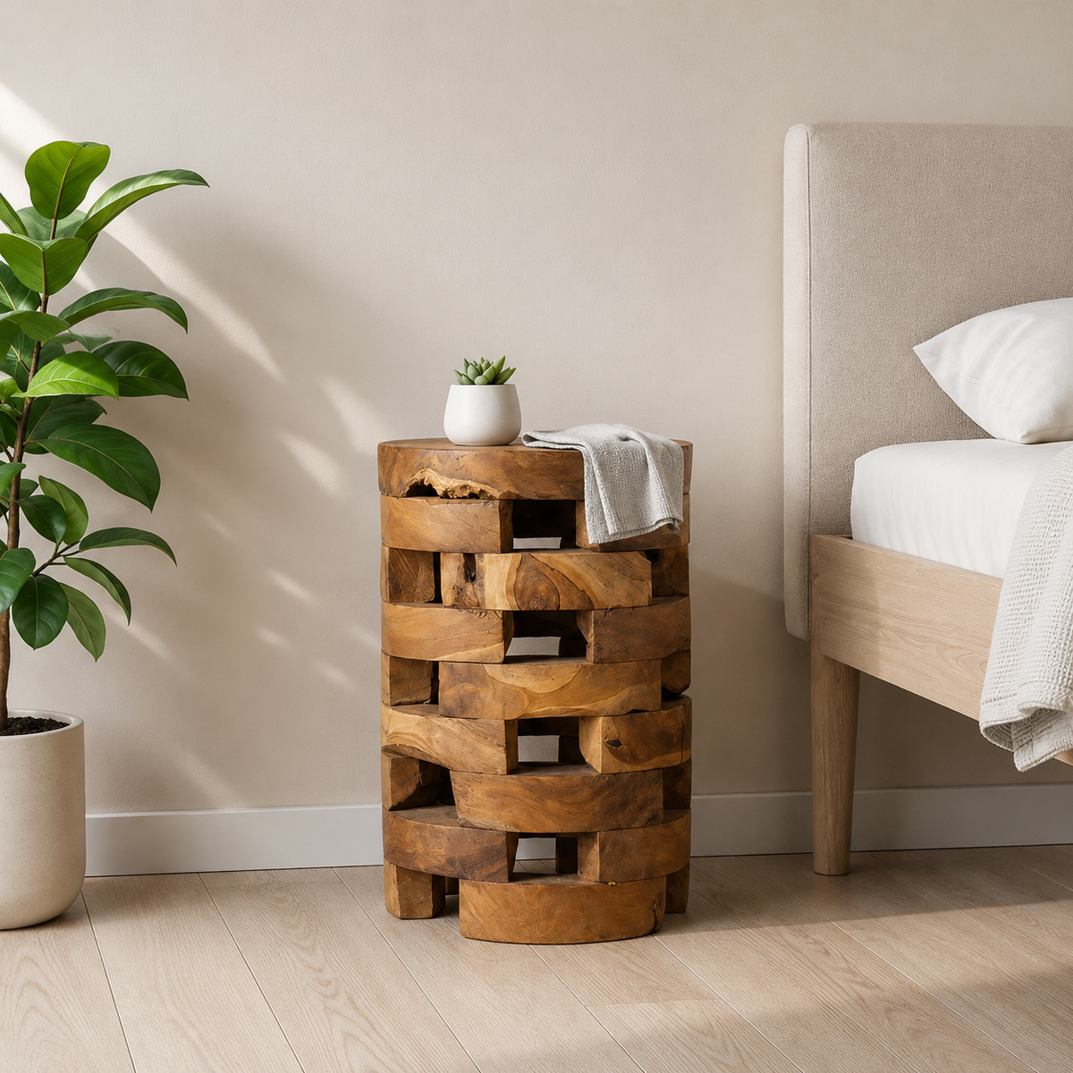 Table de Chevet Ronde Bois Massif