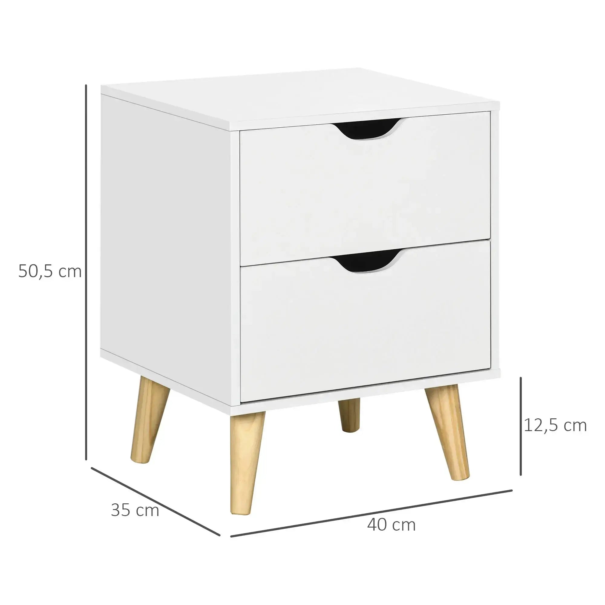 Table de chevet scandinave bois blanc