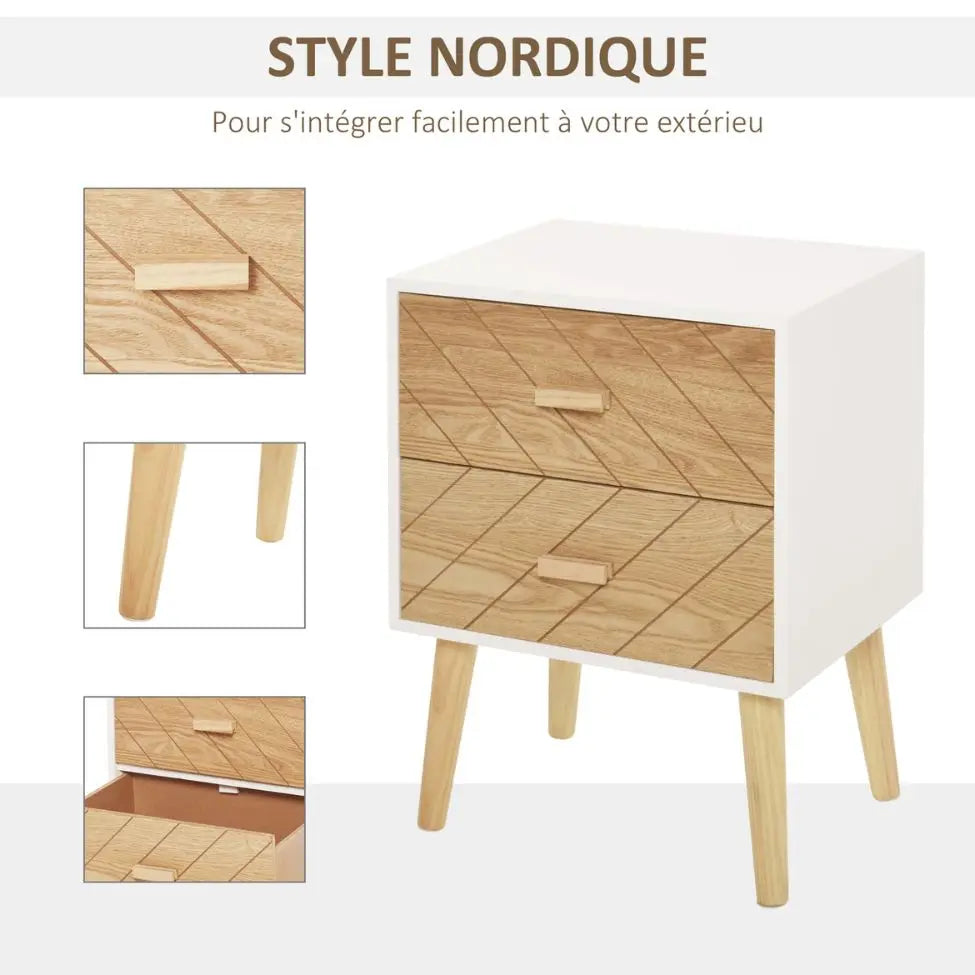Table de chevet scandinave en bois massif
