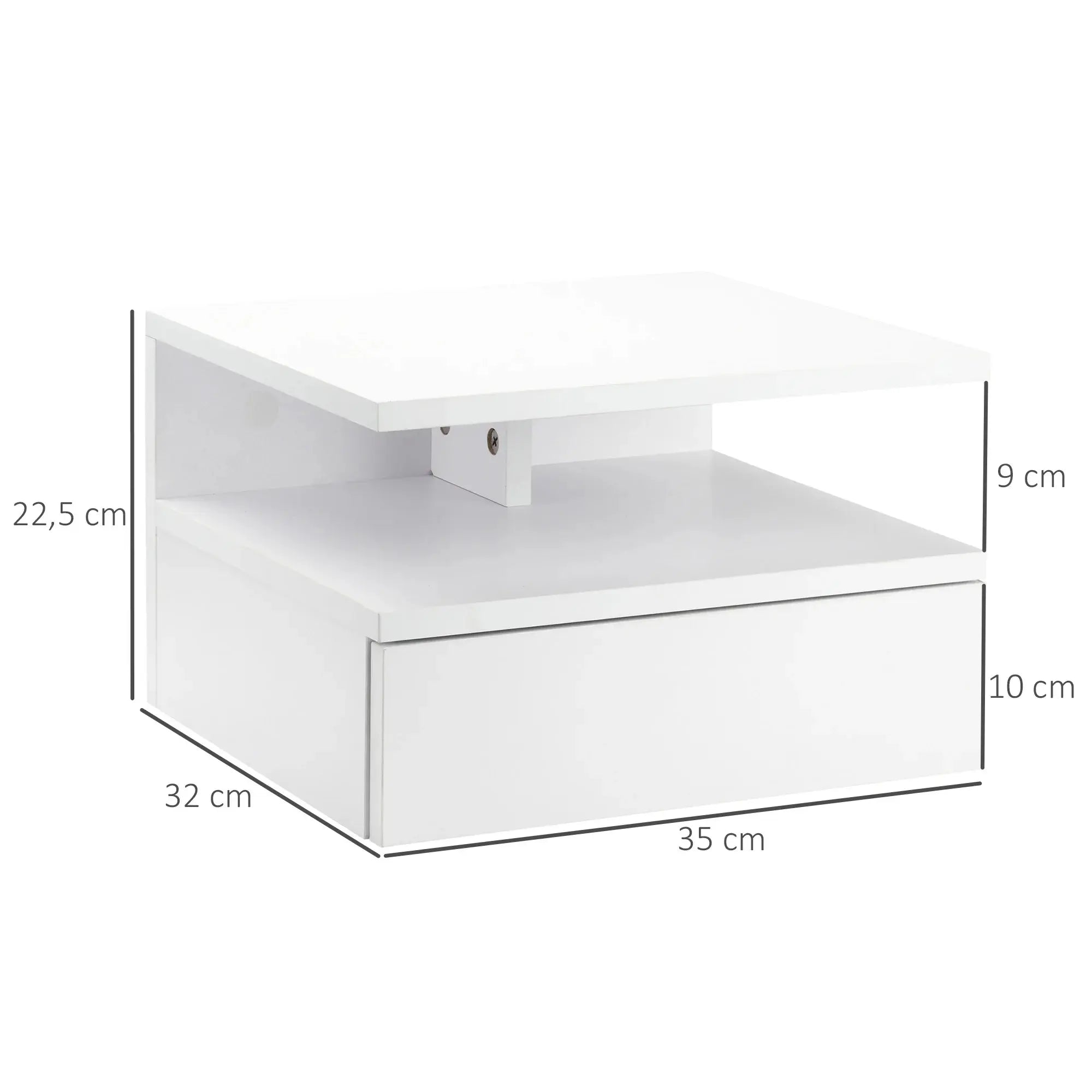 Lot de 2 Tables de Chevet Murales Suspendues avec Tiroir