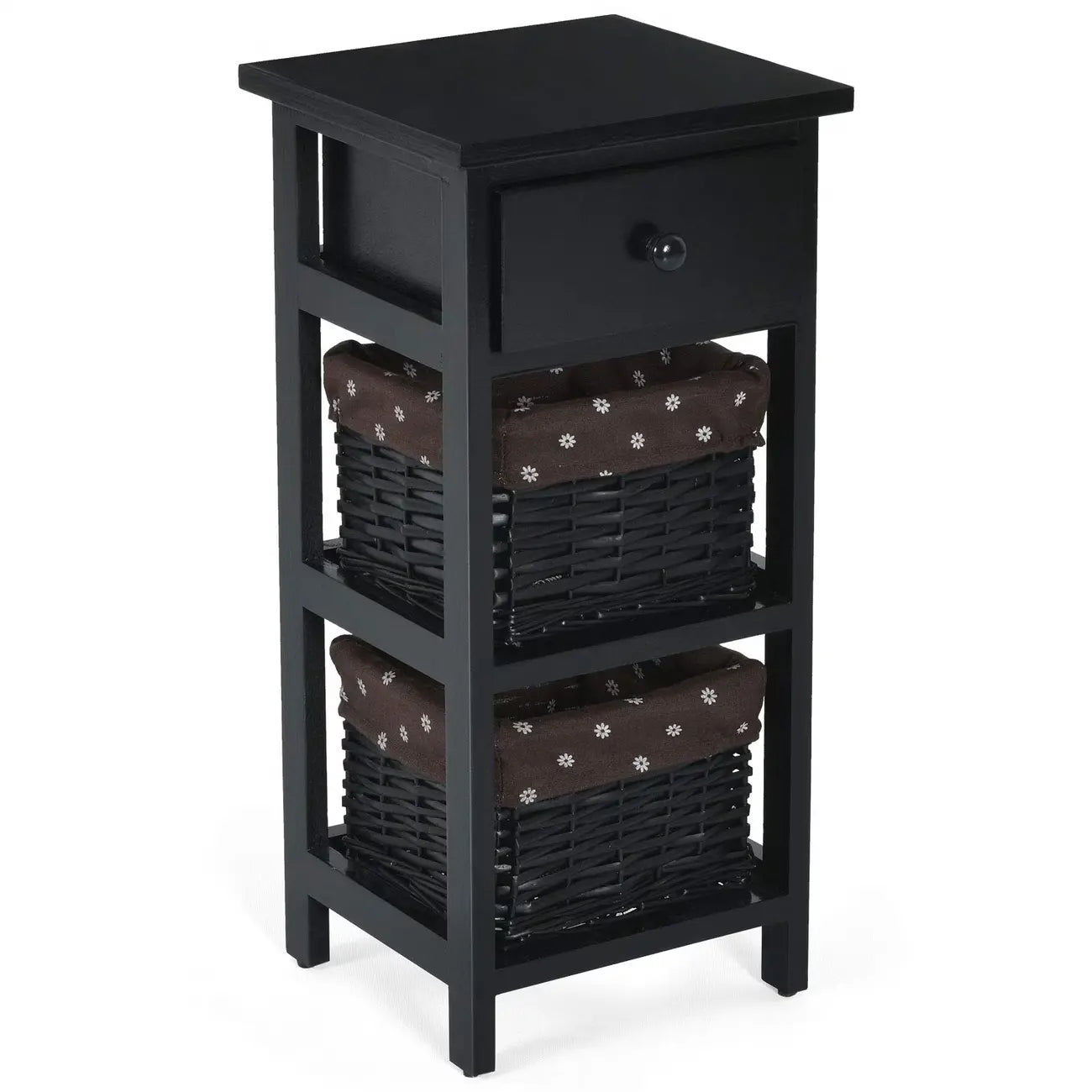 Table de chevet vintage haute noire 